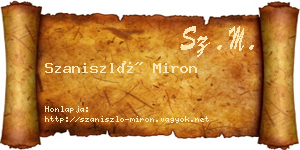Szaniszló Miron névjegykártya